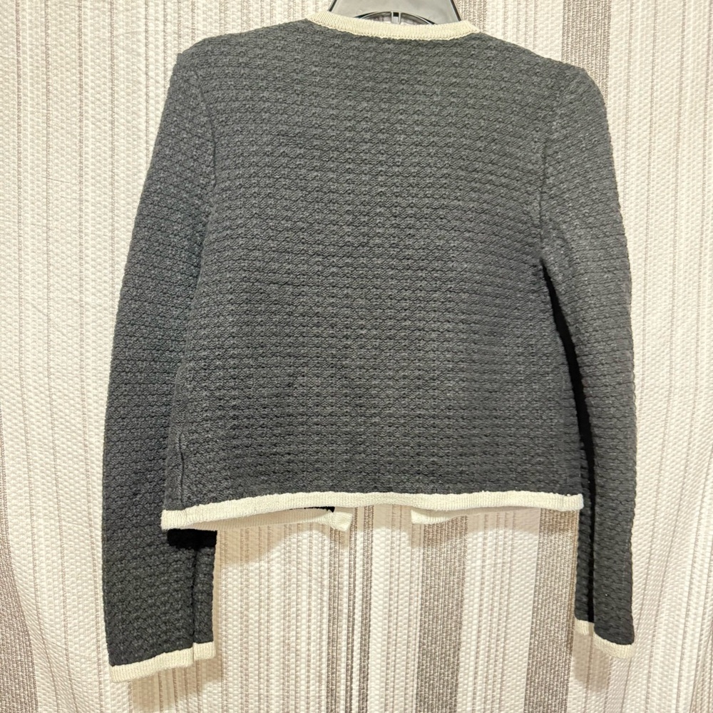 Abercrombie & Fitch Black and Cream Textured Blazer - Picture 4 of 4